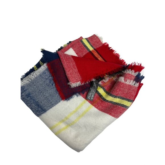 Zara Plaid Soft Blanket Scarf Cozy Oversized Fringed Edge - Picture 2 of 3